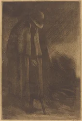 Reiziger die Schuilt Le voyageur a l