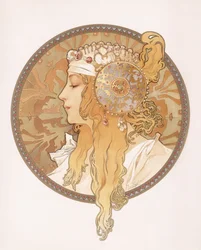 Byzantijns hoofd van een blonde maagd