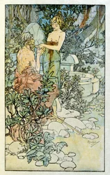 Illustratie door Alphonse Mucha uit "Clio", een werk van de Franse auteur Anatole France. 1900