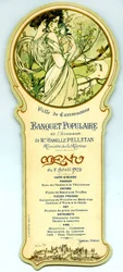 Menu van een populair banket georganiseerd in Carcassonne op 7 april