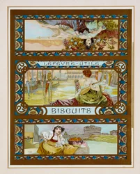 Poster reclame voor "Lefevre-Utile" koekjes