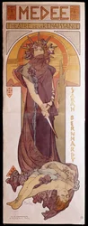 Affiche voor "Médée", opgevoerd door Henriette Rosine Bernard, bekend als Sarah Bernhardt (1844-1923), in het Théâtre de la Renaissance. Illustratie door Alphonse Mucha (1860-1939), Parijs, Museum voor Decoratieve Kunsten