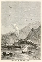 Ze legden aan bij Steamer Point, uit 