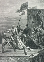 Moord op Johannes de Onverschrokkene in 1419 (gravure)