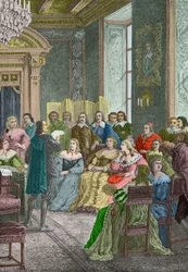 Corneille reading Polyeucte at the Hotel de Rambouillet in 1642 (Engraving)