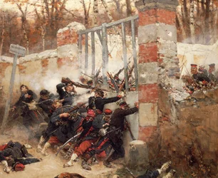 Verdediging van de poort van Longboyau, kasteel van Buzenval, 21 oktober