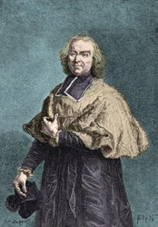 Portret van kardinaal de Fleury (Gravure)
