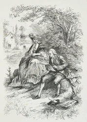 Rousseau in gezelschap van Madame Louise d