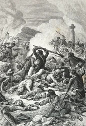 Overwinning van de Comte de Vaux op de nationalisten van Pascal Paoli in de Slag bij Ponte Novo