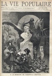 Ter nagedachtenis aan Theophile Gautier (1811-1872). Rondom een buste van de schrijver rennen de personages in kostuum van zijn werken met verdriet en waardigheid, onder het toeziend oog van een kind dat lauwerkransen kroont, rijdend op een gevleugeld paar