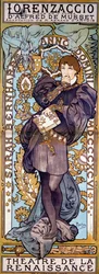 Affiche voor „Lorenzaccio“ van Alfred de Musset, met Sarah Bernhardt, Parijs, 1896
