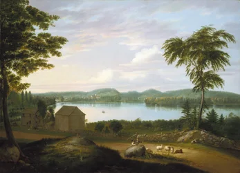 Uitzicht op Springfield aan de Connecticut River, 1819