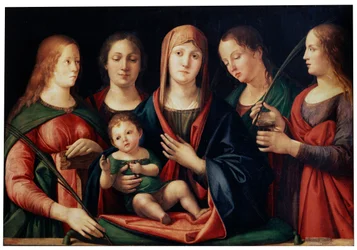 Madonna en Kind met Maria Magdalena, Sint-Catharina en twee Heiligen, 1504
