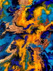 Dynamische gouden vloeiende kunst