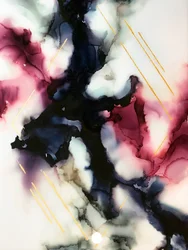 Vloeibaar Magenta Goud Abstract