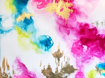 Goudroze blauwe inkt