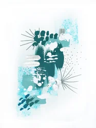 Rustgevend abstracte blauwgroene afbeelding
