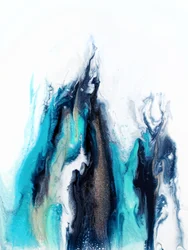 Turquoise vloeiende pieken