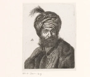 Borstbeeld van een man met een tulband