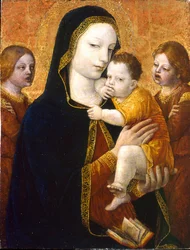 De Maagd en Kind met twee Engelen, ca. 1485
