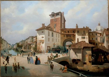 Uitzicht op de Ticinese poort, Milaan