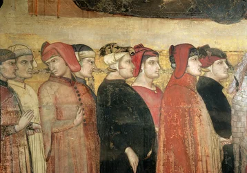 Allegorie van Goed Bestuur, detail van acht raadsleden
