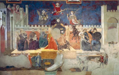 Allegorie van Slecht Bestuur, detail uit Allegorieën van Goed en Slecht Bestuur en hun Effecten op Stad en Platteland