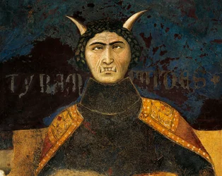Allegorie van slecht bestuur, tirannie, detail uit Allegorie en gevolgen van goed en slecht bestuur in stad en land