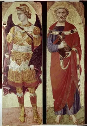 Aartsengel Michaël en Sint Petrus (detail)