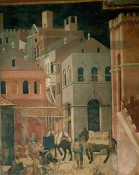 Gebouwen in de stad (muurschildering)
