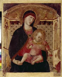 De Maagd en het Kind - Centraal deel van het drieluik van de Maagd met St. Peter en St. Paul
