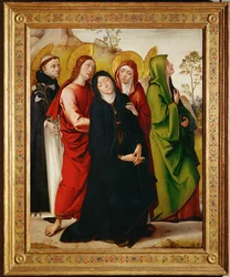 Heilige Maria onder het kruis ...