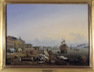 Bordeaux, de dokken van de douane door Louis Garneray, circa 1820