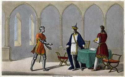 Childerik I had voor zijn vertrek uit Frankrijk de helft van een gouden muntstuk genomen, de andere helft had hij aan Guyeman gegeven. Ongeveer zes tot acht jaar later, toen Guyeman zag dat de geesten terugkeerden ten gunste van Childerik, stuurde hij hem 