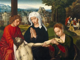 Pietà aan de voet van het kruis
