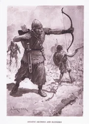 Aziatische boogschutters en slingeraars, illustratie uit De Romeinse Soldaat, 1928