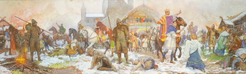 Episode bij de kroning van Willem I, Londen, Kerstdag, 1066, begin 20e eeuw