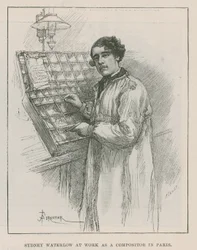 Sir Sydney Waterlow, aan het werk als zetter in Parijs