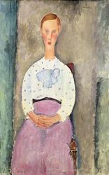 Meisje met een blouse met stippen, 1919