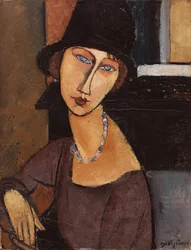 Jeanne Hébuterne met een hoed, 1917