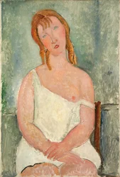 Zittend Meisje in een Hemd; Jeune fille assise en chemise, 1918
