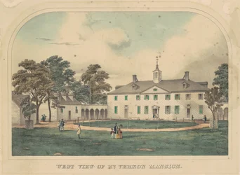 Westelijke aanblik van het Mount Vernon herenhuis