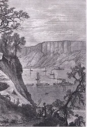 De Palisades van de Hudson, illustratie uit Cassells Geschiedenis van de Verenigde Staten gepubliceerd door Cassell, Petter & Galpin, ca. 1900 (litho)