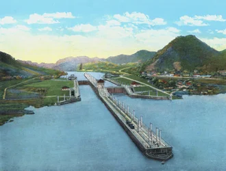 Vogelperspectief van Pedro Miguel Locks, Panamakanaal
