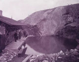 Het zwembad bij Banff Hot Springs, Brits-Amerika
