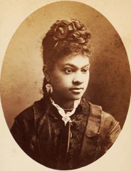 Carte de visite van jonge Afro-Amerikaanse vrouw, ca. 1870