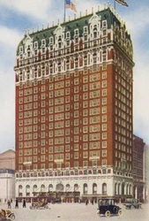 Chicago: "The Blackstone", Michigan Avenue en Hubbard Court (kleurenfoto)