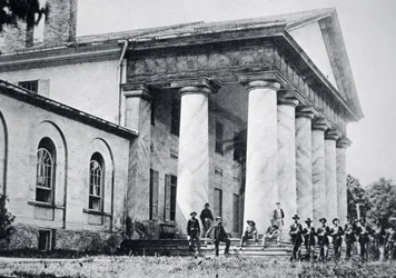Federale troepen bezetten het landhuis van Robert E. Lee, Arlington House