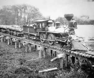 Goederentrein, Coss County, Oregon, ca. 1880