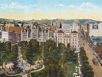 Pershing Square, Los Angeles (kleurenfoto)